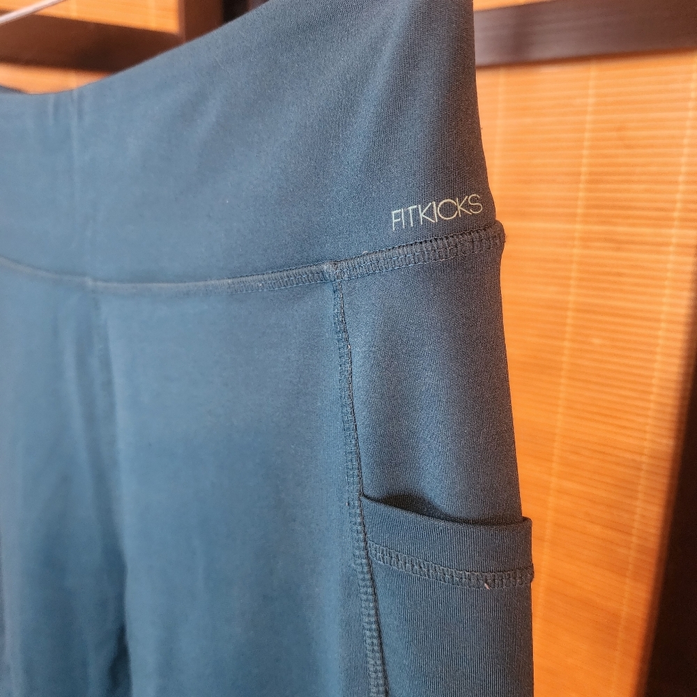 Fitkicks Teal Leggings with Pocket